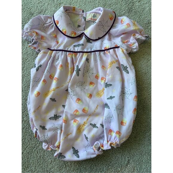 NWOT Smockingbird purple orange Halloween bubble, $75 6mon B44 - Picture 3 of 7